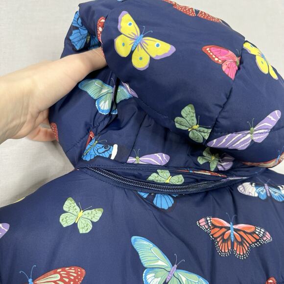Mini Boden Girls Jacket 11-12 Blue Butterfly Padded Convertible Vest Fleece Line - Picture 8 of 14